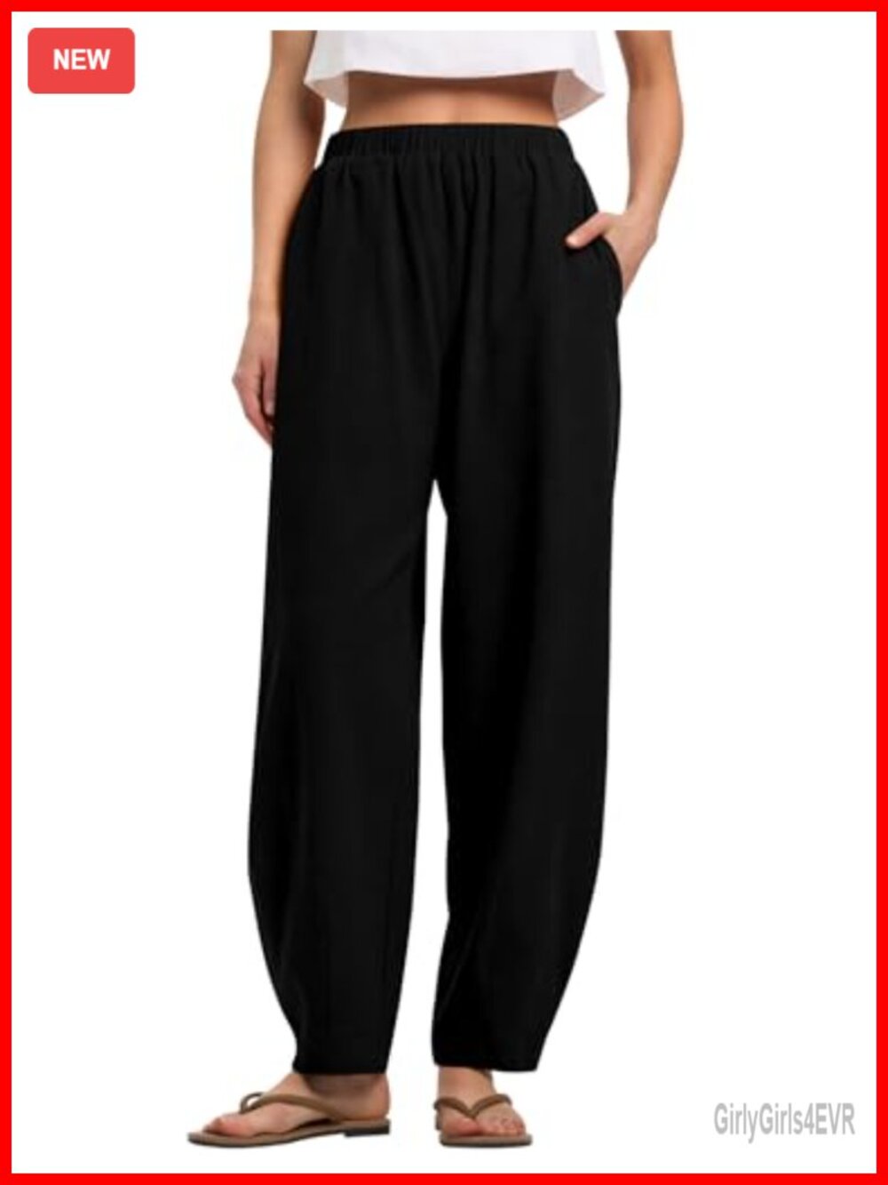 Linen Barrel Pants Wide Leg Palazzo Baggy Harem Summer Trousers